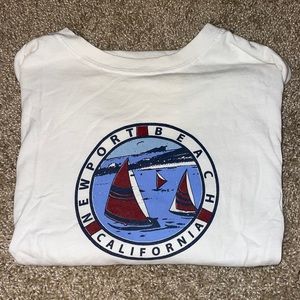 White cropped graphic T